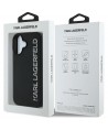 Karl Lagerfeld HC 3D Rubber Elongated Glitter iPhone 16 Case - Black