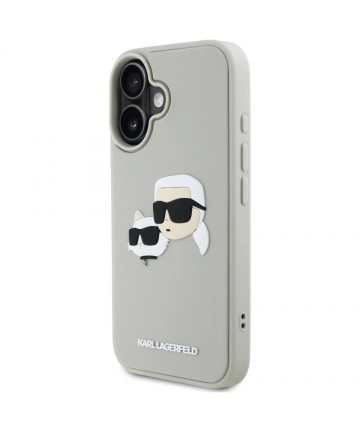 Karl Lagerfeld HC 3D Rubber Double Heads iPhone 16 Case - Beige