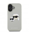 Karl Lagerfeld HC 3D Rubber Double Heads iPhone 16 Case - Beige
