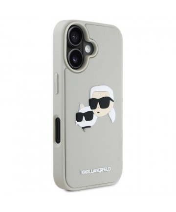 Karl Lagerfeld HC 3D Rubber Double Heads iPhone 16 Case - Beige