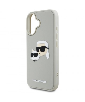 Karl Lagerfeld HC 3D Rubber Double Heads iPhone 16 Case - Beige