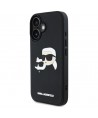 Karl Lagerfeld HC 3D Rubber Double Heads iPhone 16 Case - Black