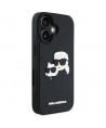 Karl Lagerfeld HC 3D Rubber Double Heads iPhone 16 Case - Black
