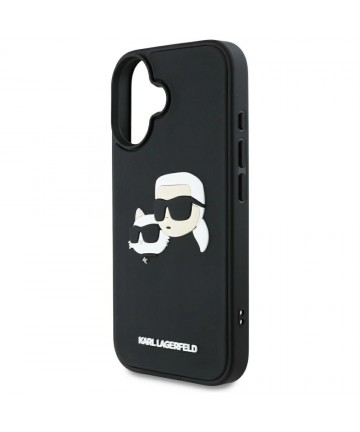 Karl Lagerfeld HC 3D Rubber Double Heads iPhone 16 Case - Black