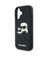 Karl Lagerfeld HC 3D Rubber Double Heads iPhone 16 Case - Black