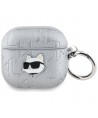 Karl Lagerfeld Monogram Choupette Head case for AirPods 4 - silver