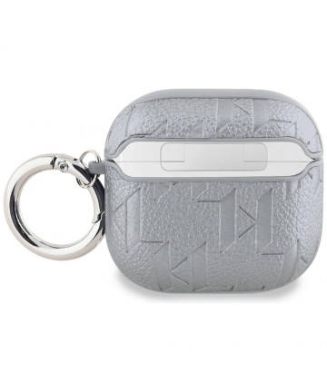Karl Lagerfeld Monogram Choupette Head case for AirPods 4 - silver