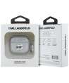 Karl Lagerfeld Monogram Choupette Head case for AirPods 4 - silver