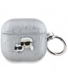 Karl Lagerfeld Monogram Karl & Choupette Head case for AirPods 4 - silver