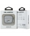 Karl Lagerfeld Monogram Karl & Choupette Head case for AirPods 4 - silver