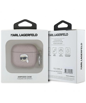 Karl Lagerfeld Monogram Karl Head Case for AirPods 4 - Pink