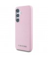 Karl Lagerfeld Saffiano Full Wrapped Elongated Metal Logo MagSafe Case for Samsung Galaxy S25 - Pink
