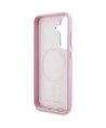 Karl Lagerfeld Saffiano Full Wrapped Elongated Metal Logo MagSafe Case for Samsung Galaxy S25 - Pink