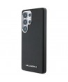 Karl Lagerfeld Saffiano Full Wrapped Elongated Metal Logo MagSafe Case for Samsung Galaxy S25 Ultra - Black