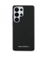 Karl Lagerfeld Saffiano Full Wrapped Elongated Metal Logo MagSafe Case for Samsung Galaxy S25 Ultra - Black