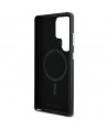 Karl Lagerfeld Saffiano Full Wrapped Elongated Metal Logo MagSafe Case for Samsung Galaxy S25 Ultra - Black