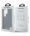 Karl Lagerfeld Saffiano Full Wrapped Elongated Metal Logo MagSafe Case for Samsung Galaxy S25 Ultra - Black