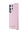 Karl Lagerfeld Saffiano Full Wrapped Elongated Metal Logo MagSafe Case for Samsung Galaxy S25 Ultra - Pink