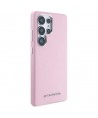 Karl Lagerfeld Saffiano Full Wrapped Elongated Metal Logo MagSafe Case for Samsung Galaxy S25 Ultra - Pink