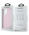 Karl Lagerfeld Saffiano Full Wrapped Elongated Metal Logo MagSafe Case for Samsung Galaxy S25 Ultra - Pink