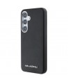 Karl Lagerfeld Saffiano Full Wrapped Elongated Metal Logo MagSafe Case for Samsung Galaxy S25+ - Black