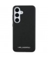 Karl Lagerfeld Saffiano Full Wrapped Elongated Metal Logo MagSafe Case for Samsung Galaxy S25+ - Black