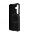 Karl Lagerfeld Saffiano Full Wrapped Elongated Metal Logo MagSafe Case for Samsung Galaxy S25+ - Black