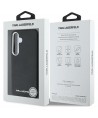 Karl Lagerfeld Saffiano Full Wrapped Elongated Metal Logo MagSafe Case for Samsung Galaxy S25+ - Black