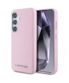 Karl Lagerfeld Saffiano Full Wrapped Elongated Metal Logo MagSafe Case for Samsung Galaxy S25+ - Pink