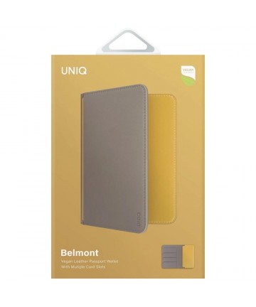 Uniq Belmont RFID Blocking Passport Case - Grey/Yellow