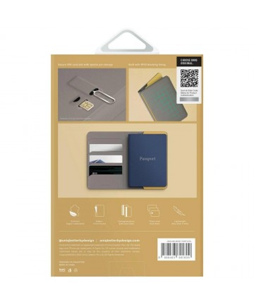 Uniq Belmont RFID Blocking Passport Case - Grey/Yellow