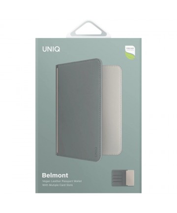 Uniq Belmont RFID Blocking Passport Case - Green/Ivory