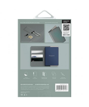 Uniq Belmont RFID Blocking Passport Case - Green/Ivory