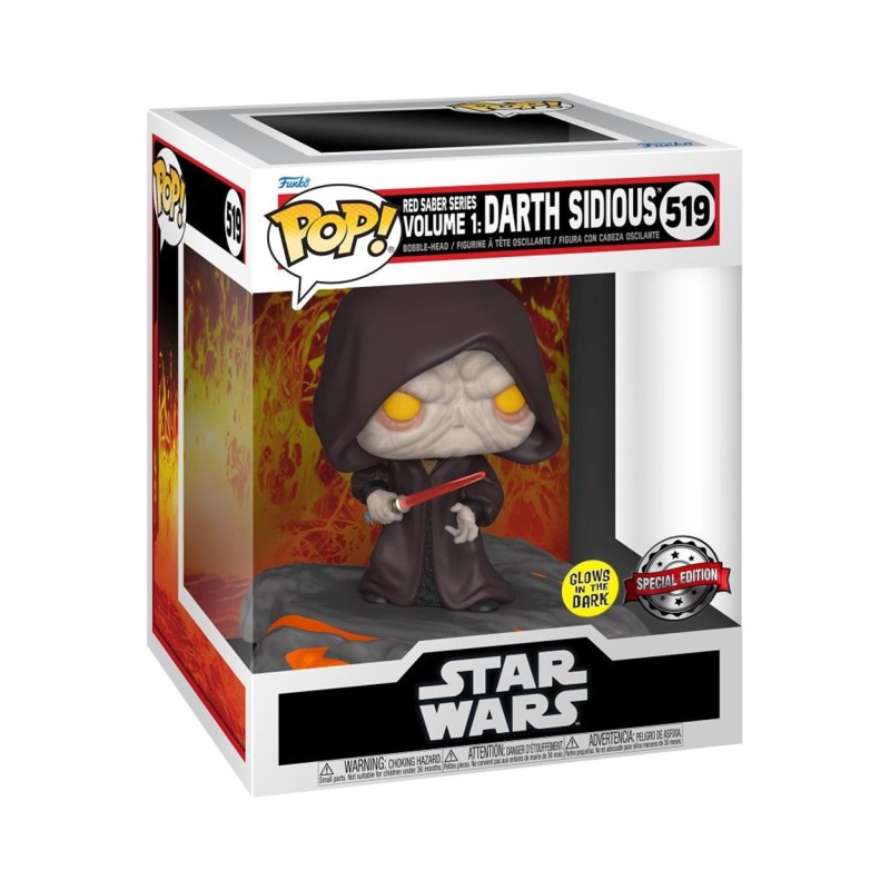 Funko Pop! Deluxe Disney: Star Wars Sith - Red Saber Series Volume 1: Darth Sidious (Glows in the Dark) (Special Edition) 519 Bo