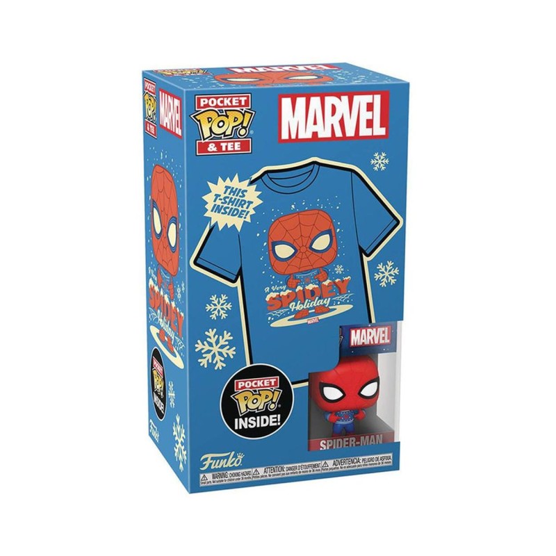 Funko Pocket Pop! Tee (Child): Marvel - Holiday Spiderman Vinyl Figure T-Shirt (S)