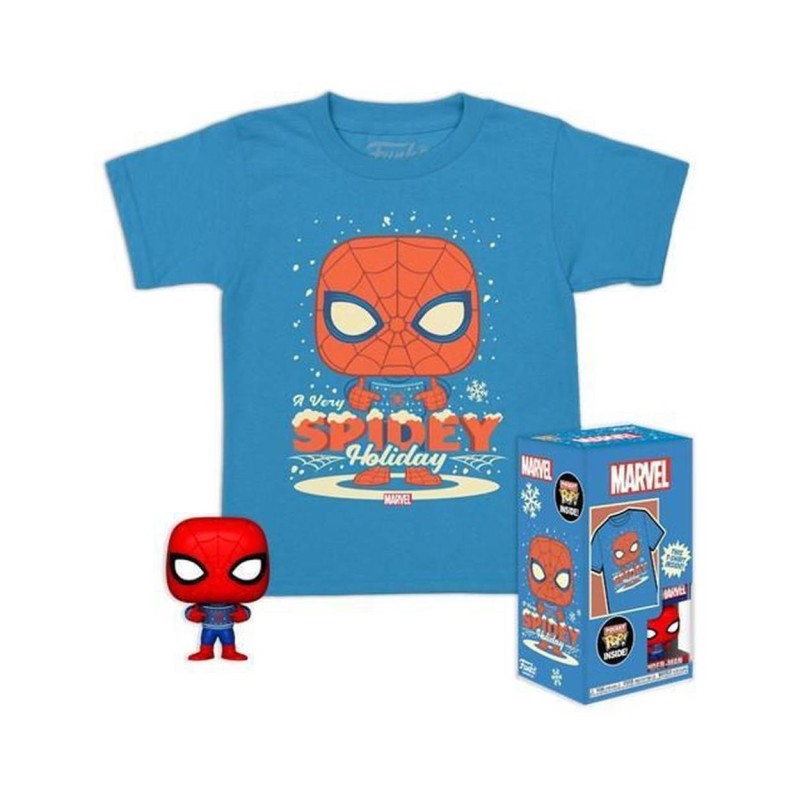 Funko Pocket Pop! Tee (Child): Marvel - Holiday Spiderman Vinyl Figure T-Shirt (L)