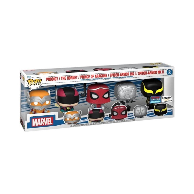 Funko Pop! 5-Pack Marvel: Spider-Man - Prodigy / The Hornet / Prince of Arachne / Spider-Armor MK I / Spider-Armor MK II (Amazon