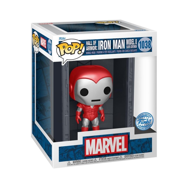 Funko Pop! Deluxe: Marvel Hall of Armor: Iron Man Model 8 Silver Centurion (Mettalic) (PX Previews Exclusive) 1038 Bobble-Head V