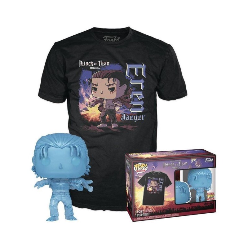 Funko Pop!  Tee (Adult): Attack on Titan Final Season - Eren Jaeger (with Marks) Vinyl Figure and T-Shirt (L)