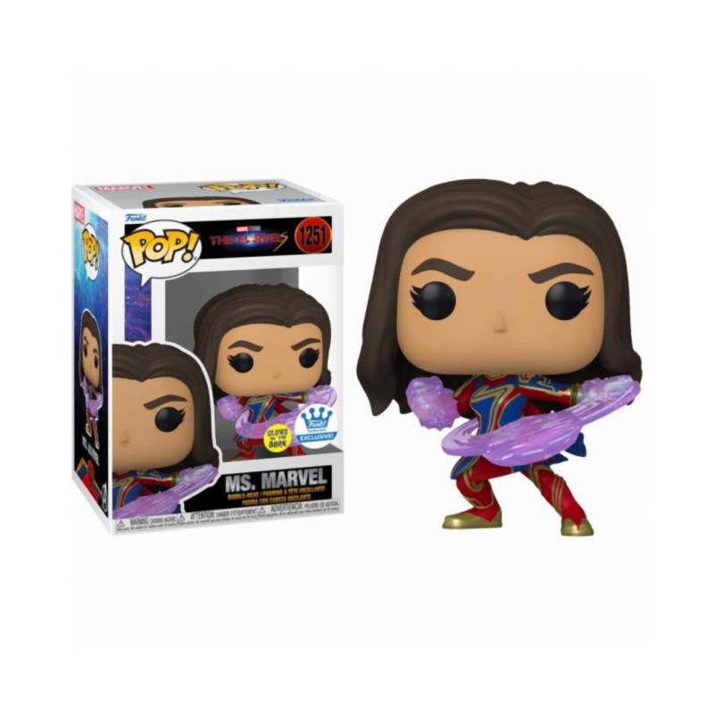 Funko Pop! The Marvels - Ms. Marvel (Glows in the Dark) (Special Edition) 1251 Bobble-Head Vinyl Figure