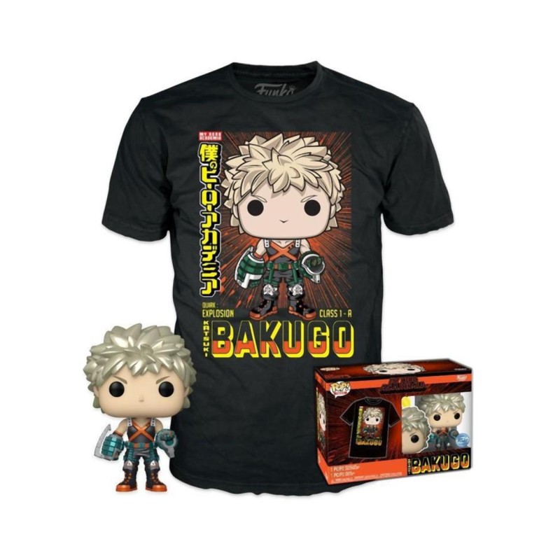 Funko Pop! Tees (Adult): My Hero Academia - Katsuki Bakugo (Metallic) (Special Edition) Vinyl Figure T-Shirt (L)
