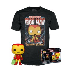 Funko Pop!  Tee (Adult): Marvel - Holiday Iron Man (Glows in the Dark) Vinyl Figure  T-Shirt (S)