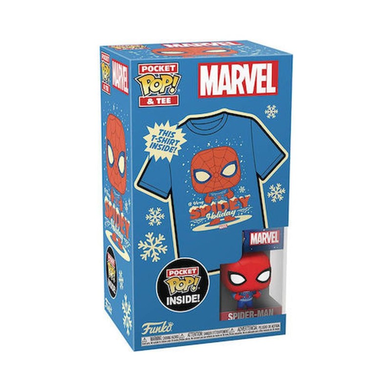 Funko Pocket Pop! Tee (Child): Marvel - Holiday Spiderman Vinyl Figure T-Shirt (M)