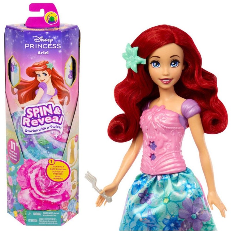 Mattel Disney Princess: Spin  Reveal - Ariel Doll (HTV88)