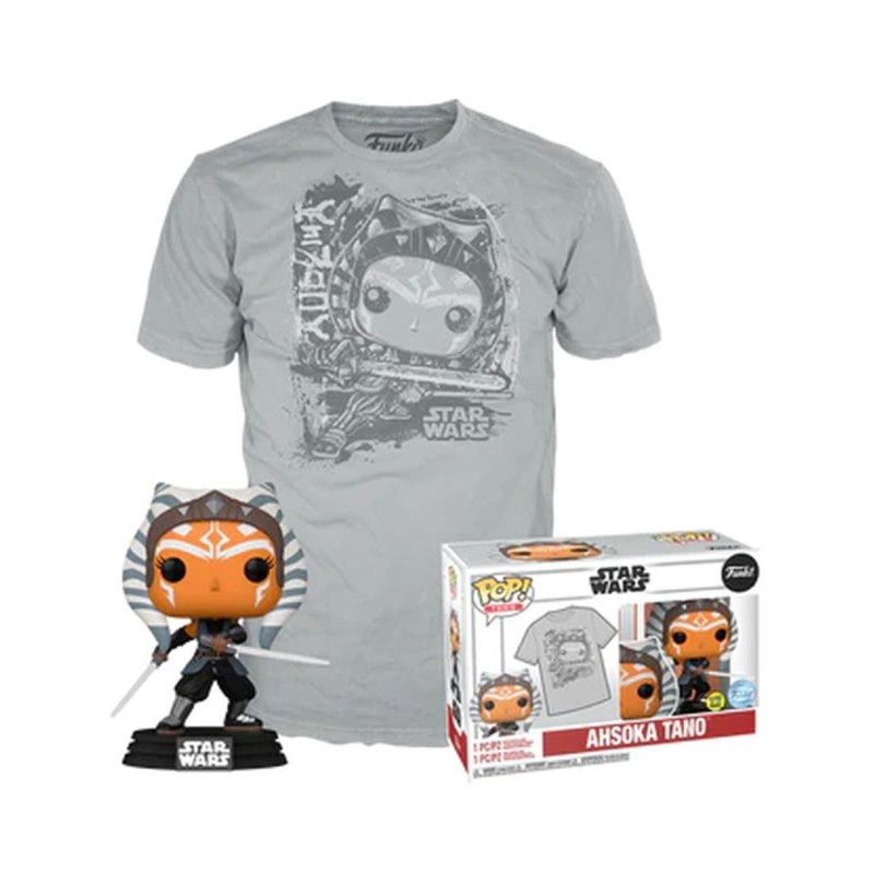 Funko Pop! Tees (Adult): Disney Star Wars - Ahsoka Tano (Glows in the Dark) Bobble-Head Vinyl Figure T-Shirt (M)