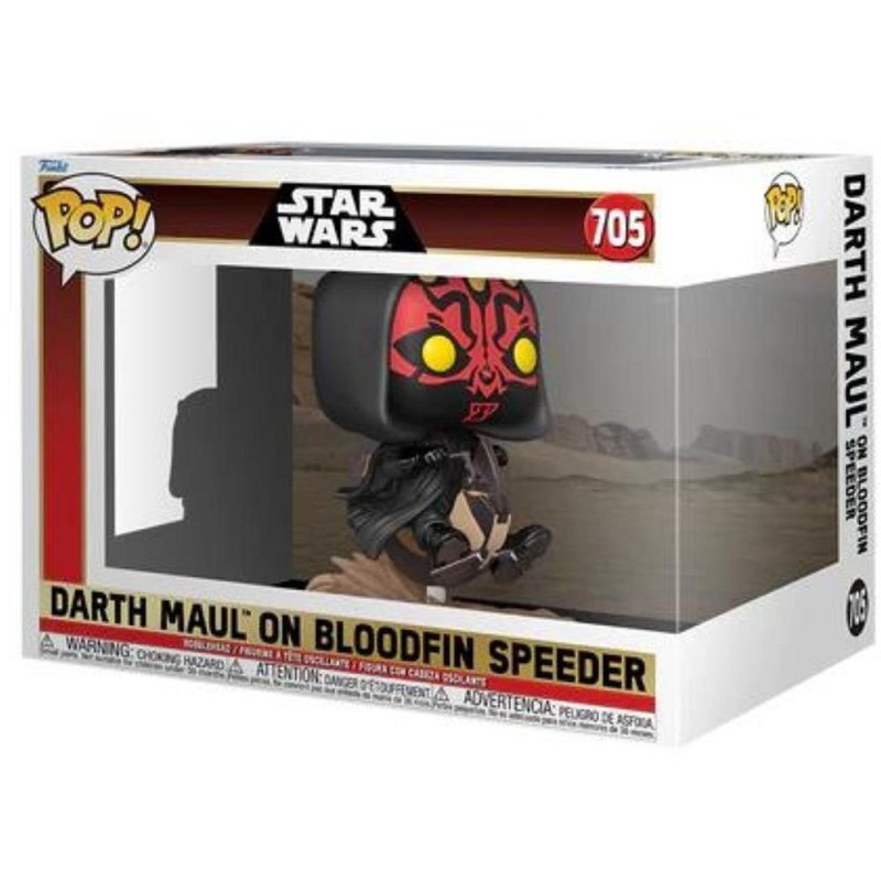 Funko Pop! Deluxe Disney: Star Wars EP1 The Phantom Menace Anniversary - Darth Maul on Bloodfin Speeder 705 Bobble-Head Vinyl Fi