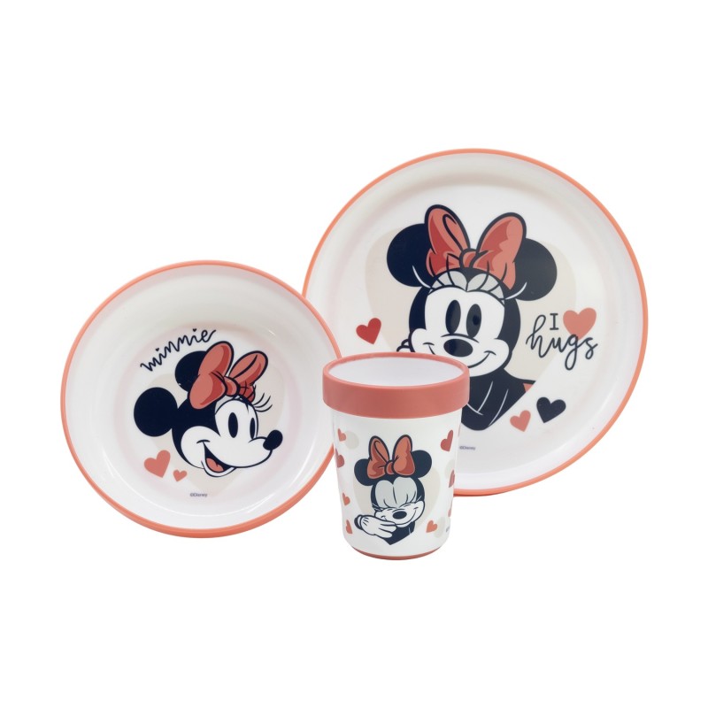 Stor Disney: Minnie Mouse Heart Full - Baby Non Slip 3 Pcs Bicolor Premium Set In Gift Box (10795)