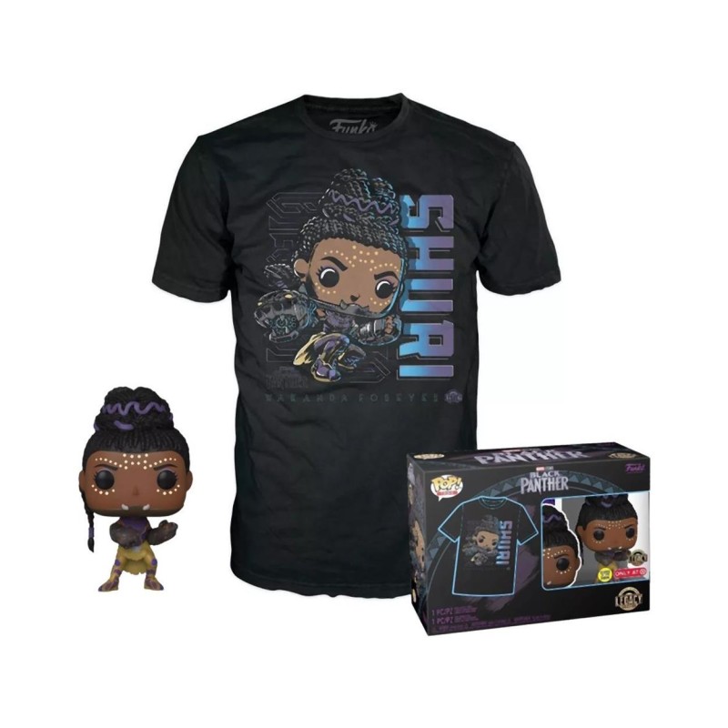 Funko Pop!  Tees (Adult): Marvel Black Panther - Shuri (Glows in the Dark) Bobble-Head Vinyl Figure  T-Shirt (XL)