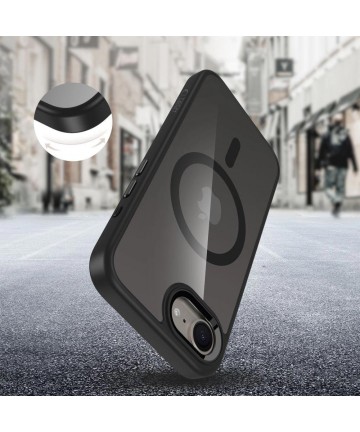 Tech-Protect MagMat MagSafe Case for iPhone 16e / 17e - Black-Transparent