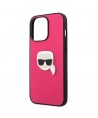 Karl Lagerfeld Leather Ikonik Karl's Head Metal Case for iPhone 13 Pro / 13 6.1" - Pink